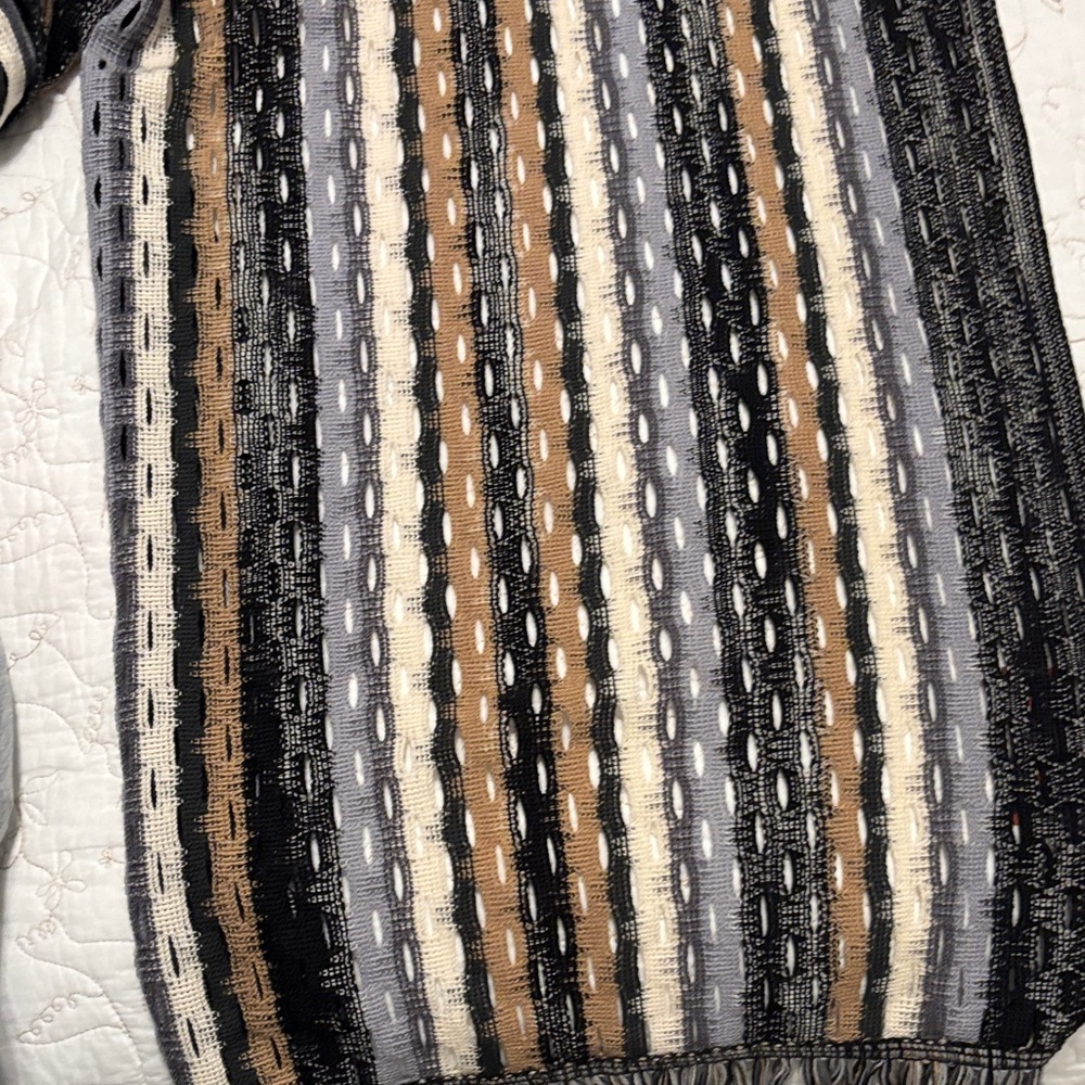 Missoni Black and Gray Striped Scarf - Picture 4 of 5